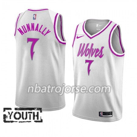 Barn Minnesota Timberwolves Tröja James Nunnally 7 2018-19 Nike Vit Swingman